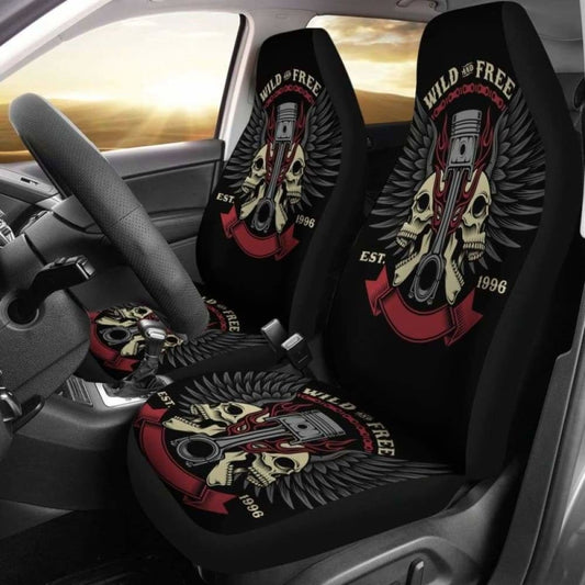 Set Of 2 Skull Wing - Will And Free Car Seat Covers Skull Car Seat Cover Gothic 172727