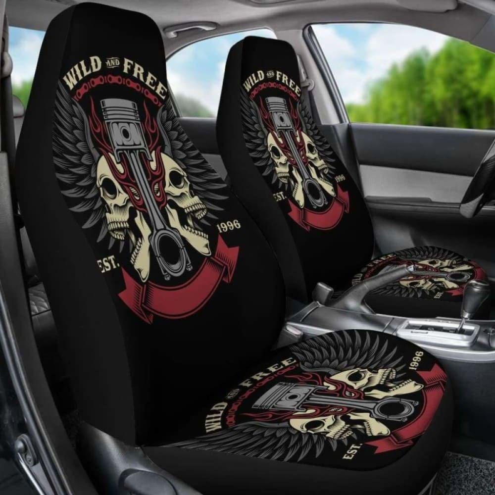 Set Of 2 Skull Wing - Will And Free Car Seat Covers Skull Car Seat Cover Gothic 172727