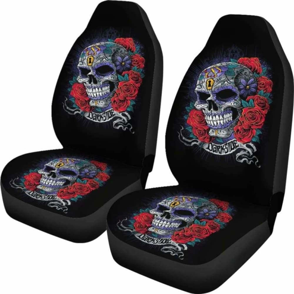 Set Of 2 Skulls Car Seat Covers 101207