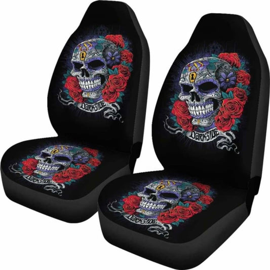 Set Of 2 Skulls Car Seat Covers 101207