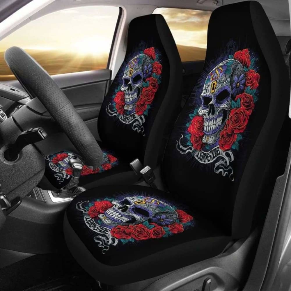 Set Of 2 Skulls Car Seat Covers 101207