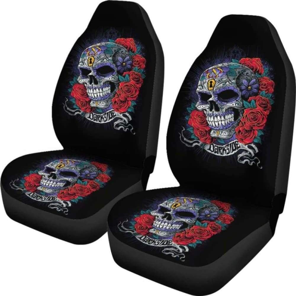 Set Of 2 Skulls Car Seat Covers 101207