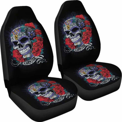 Set Of 2 Skulls Car Seat Covers 101207