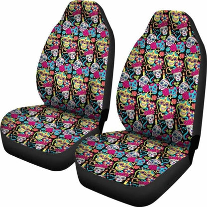 Set Of 2 Sugar Skull Seat Covers 101207