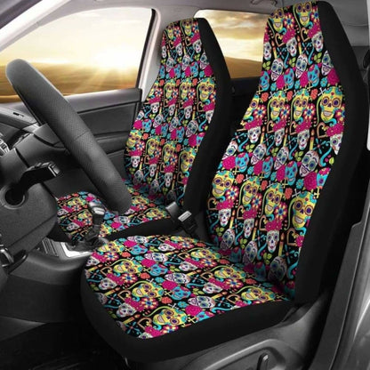 Set Of 2 Sugar Skull Seat Covers 101207