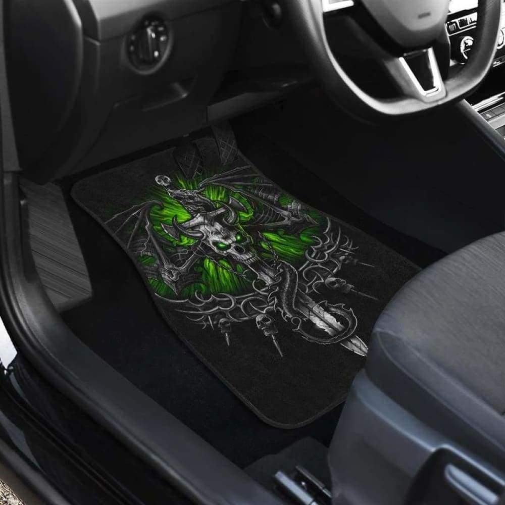 Set Of 4 Pcs Dragon Skull Car Mat 181209