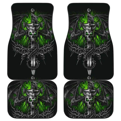 Set Of 4 Pcs Dragon Skull Car Mat 181209