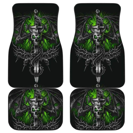 Set Of 4 Pcs Dragon Skull Car Mat 181209