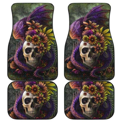 Set Of 4 Pcs Dragon Skull Car Mats 181209