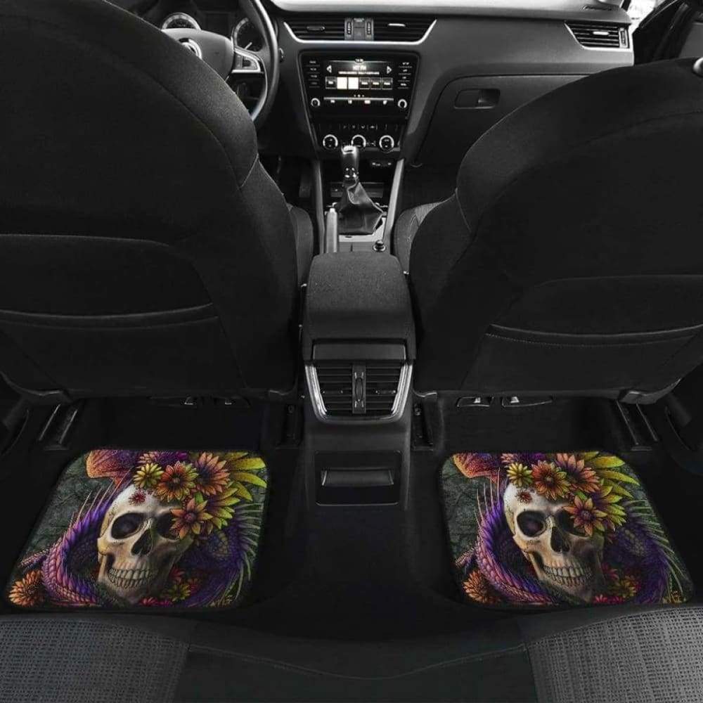 Set Of 4 Pcs Dragon Skull Car Mats 181209