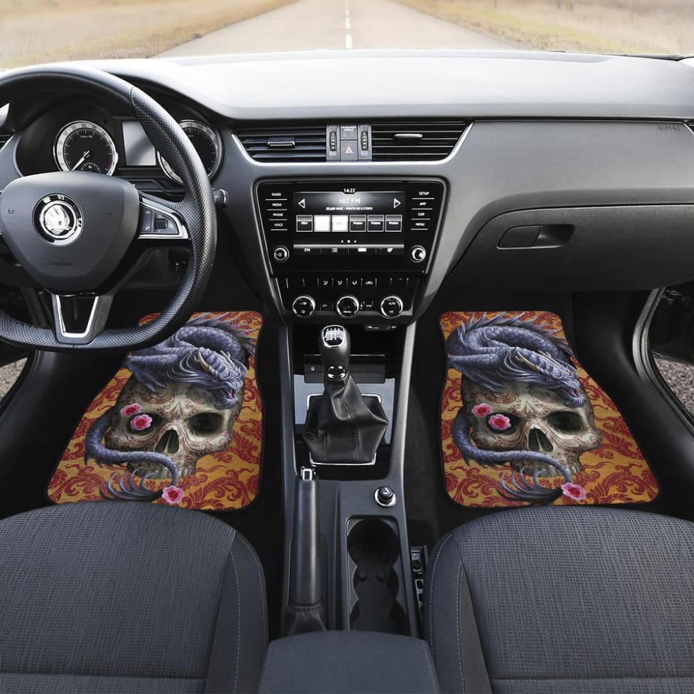 Set Of 4 Pcs Dragon Skull Car Mats 184610 - YourCarButBetter