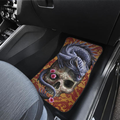 Set Of 4 Pcs Dragon Skull Car Mats 184610 - YourCarButBetter