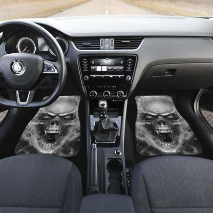 Set Of 4 Pcs Flaming Skull Car Mat 110728 - YourCarButBetter
