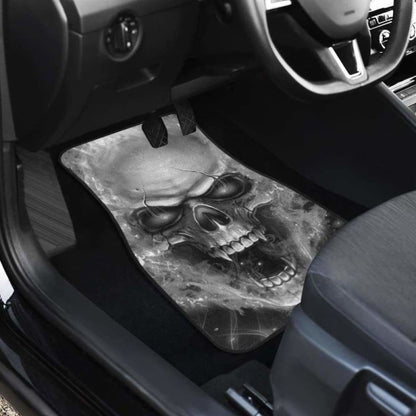 Set Of 4 Pcs Flaming Skull Car Mat 110728 - YourCarButBetter