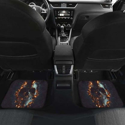 Set Of 4 Pcs Flaming Skull Car Mats 110728 - YourCarButBetter
