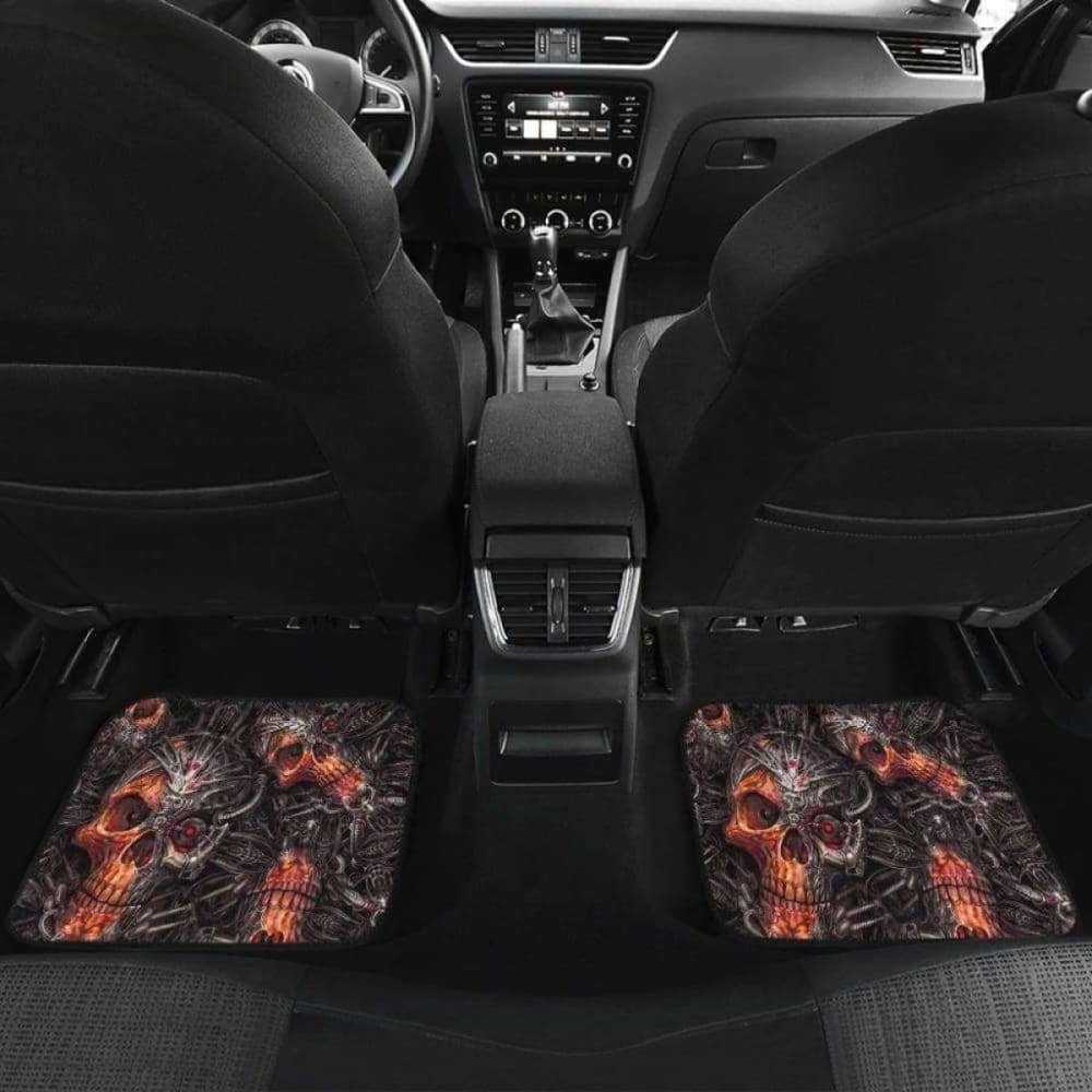 Set Of 4 Pcs Gothic Awesome Skull Car Mats 172727