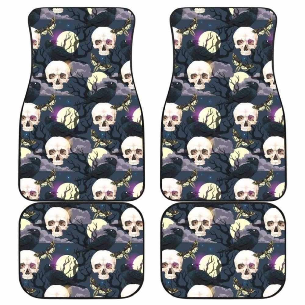 Set Of 4 Pcs Gothic Skull Car Mats 172727