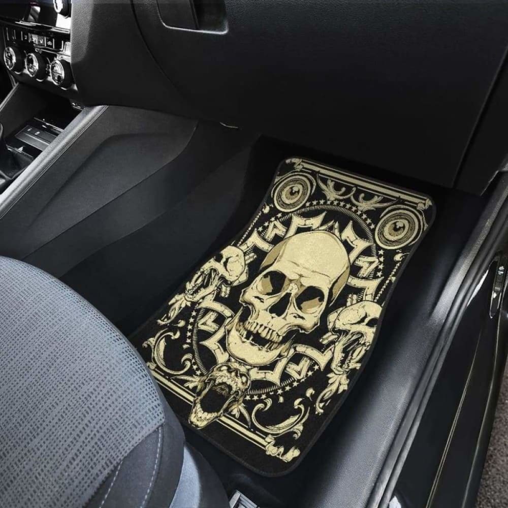 Set Of 4 Pcs Gothic Skull Car Mats 172727