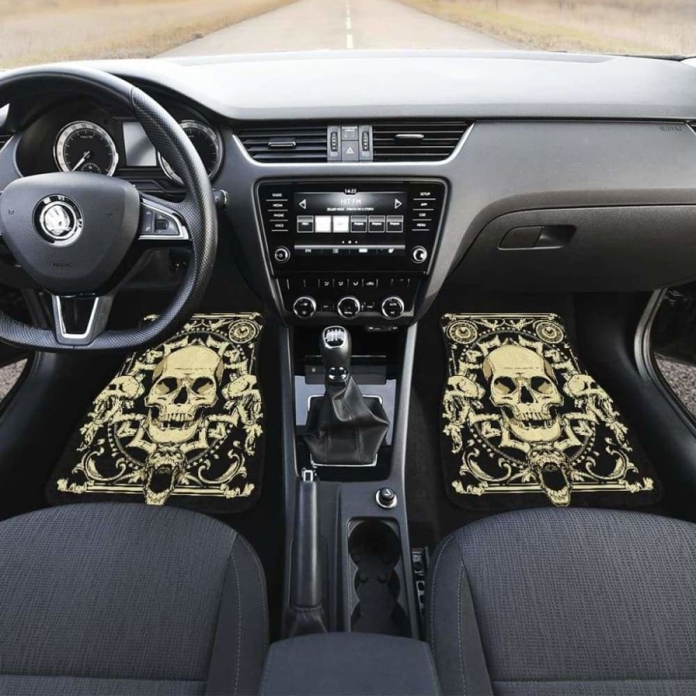 Set Of 4 Pcs Gothic Skull Car Mats 172727