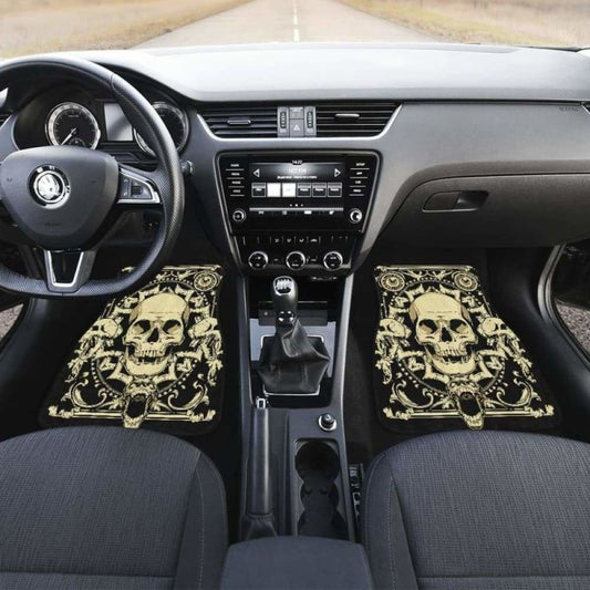 Set Of 4 Pcs Gothic Skull Car Mats 172727