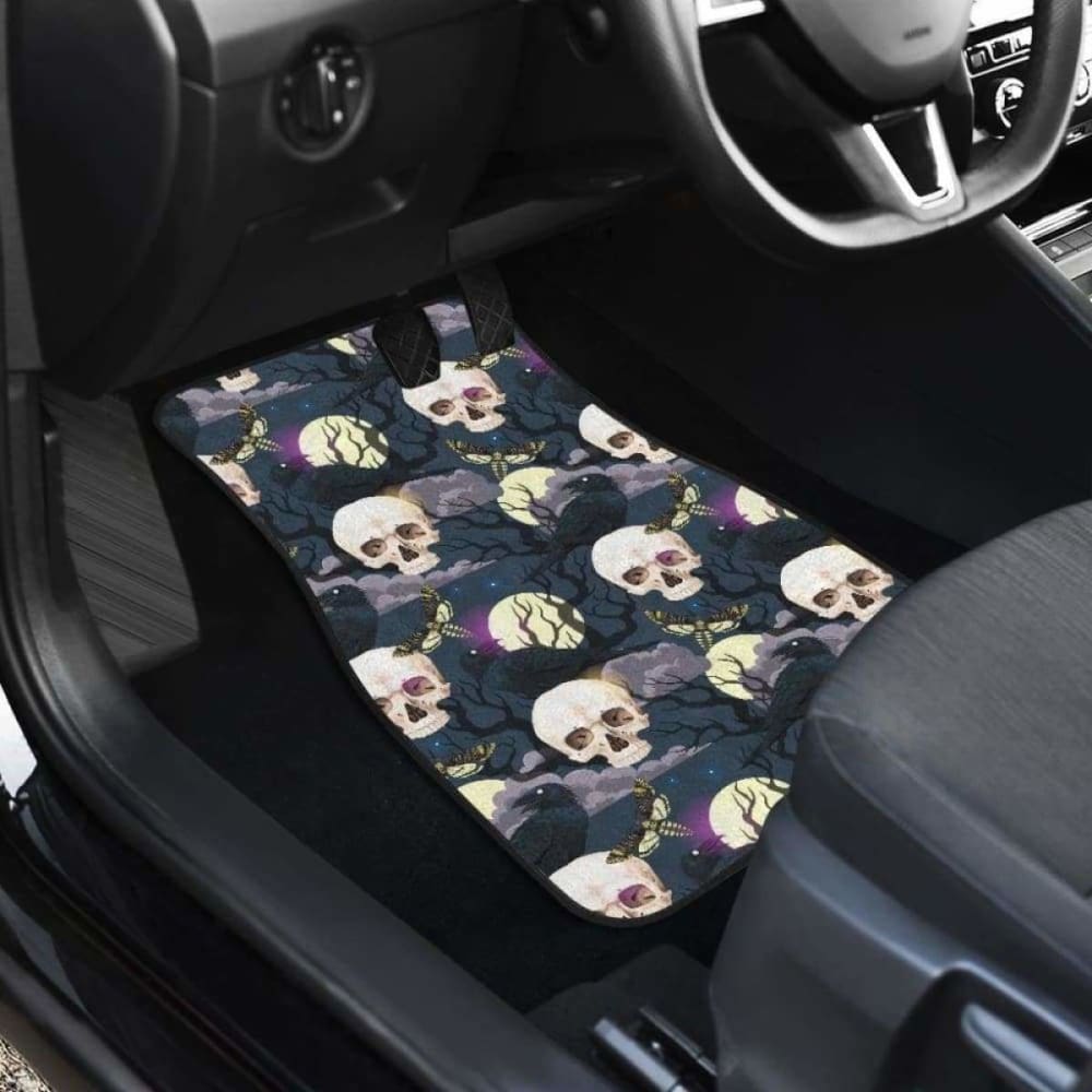 Set Of 4 Pcs Gothic Skull Car Mats 172727
