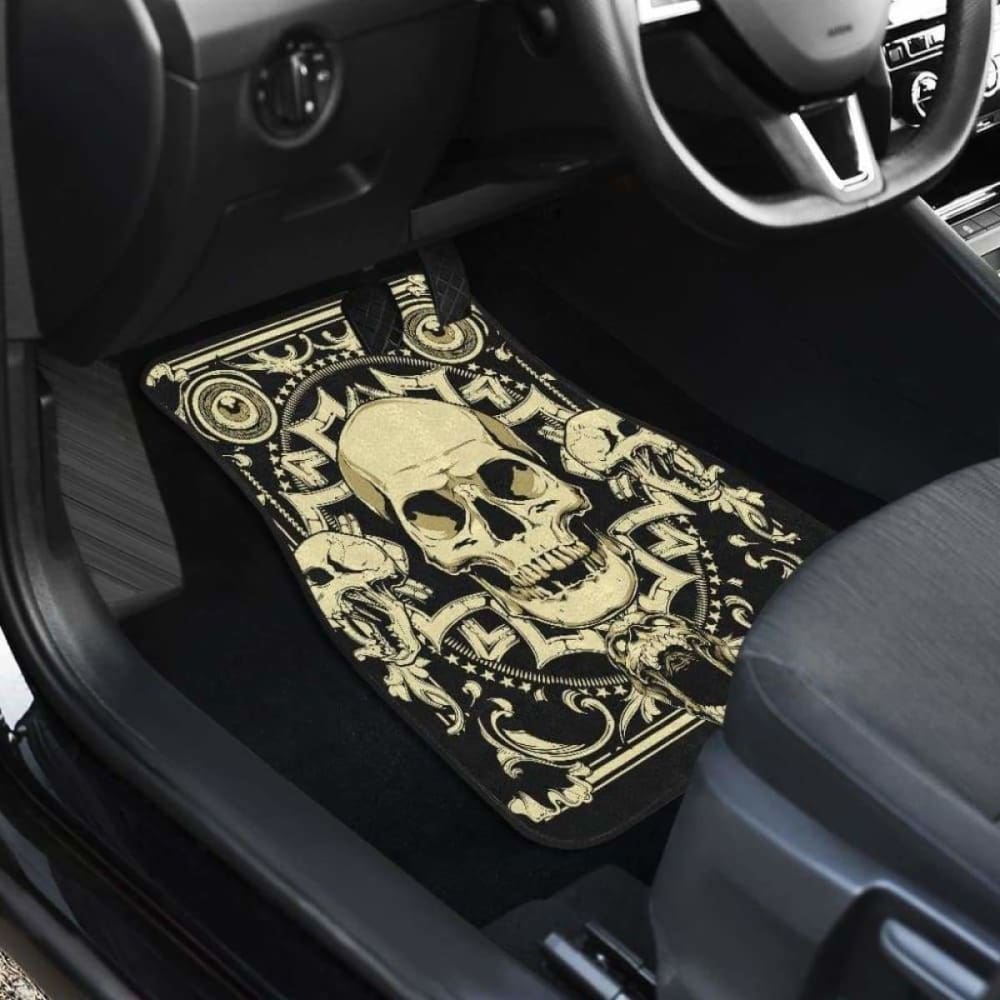 Set Of 4 Pcs Gothic Skull Car Mats 172727