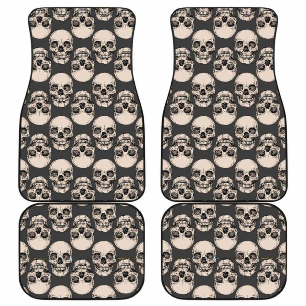 Set Of 4 Pcs Gothic Skull Car Mats 172727