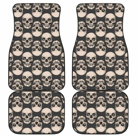 Set Of 4 Pcs Gothic Skull Car Mats 172727