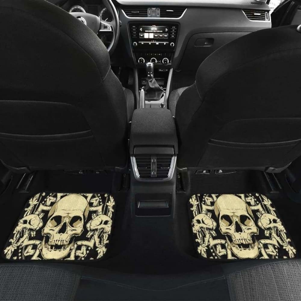 Set Of 4 Pcs Gothic Skull Car Mats 172727