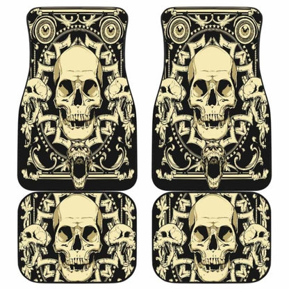 Set Of 4 Pcs Gothic Skull Car Mats 172727