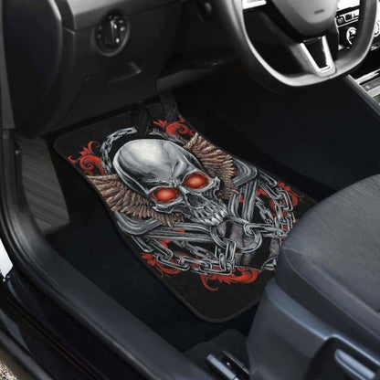 Set Of 4 Pcs Gothic Sugar Skull Car Mat 172727