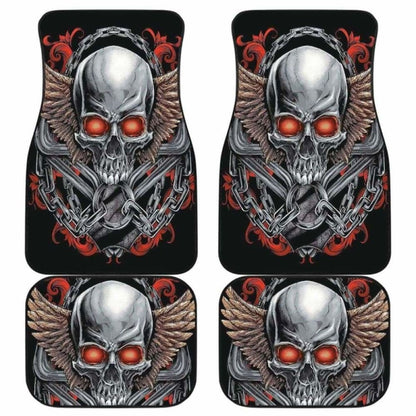 Set Of 4 Pcs Gothic Sugar Skull Car Mat 172727