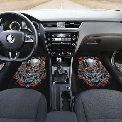 Set Of 4 Pcs Gothic Sugar Skull Car Mat 172727