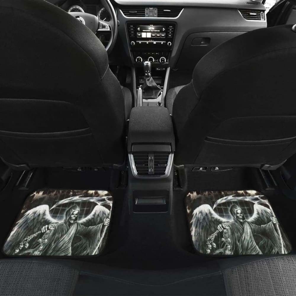 Set Of 4 Pcs Grim Reaper Car Mats 112608