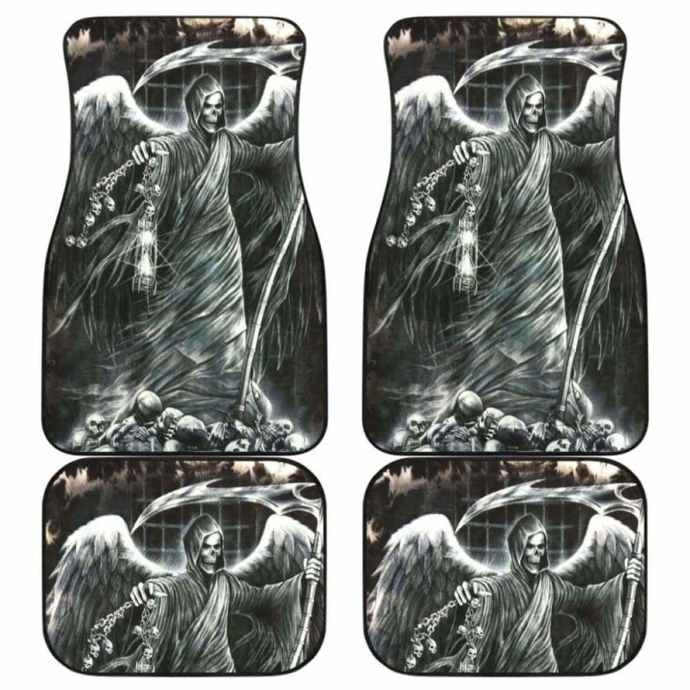 Set Of 4 Pcs Grim Reaper Car Mats 112608