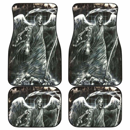 Set Of 4 Pcs Grim Reaper Car Mats 112608