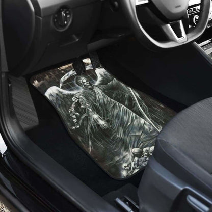 Set Of 4 Pcs Grim Reaper Car Mats 112608