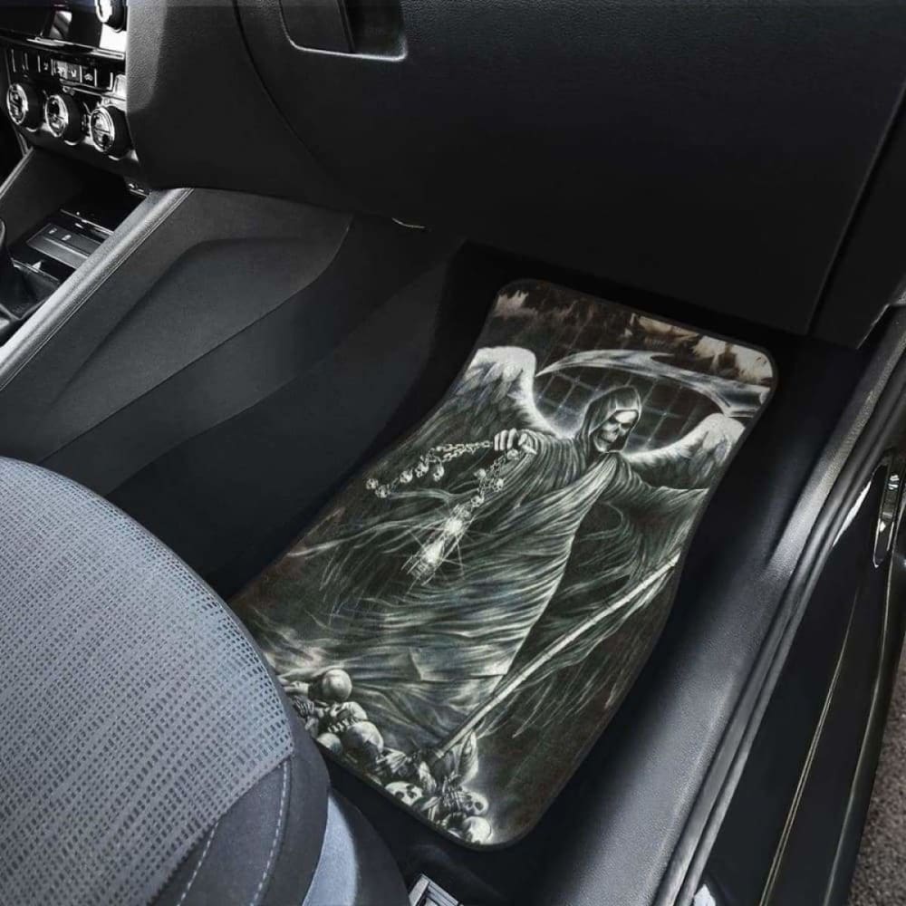 Set Of 4 Pcs Grim Reaper Car Mats 112608