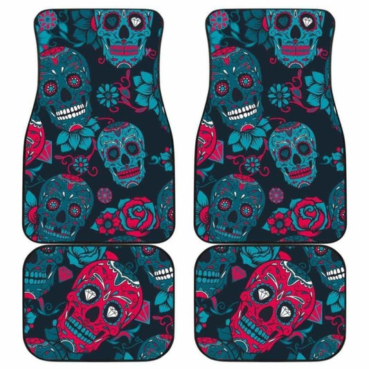 Set Of 4 Pcs Sugar Skull Car Mat 101207