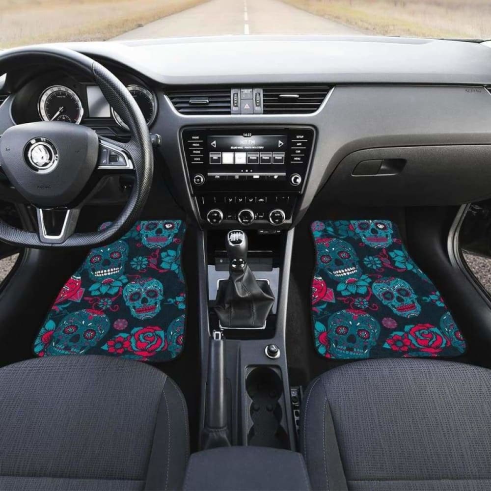 Set Of 4 Pcs Sugar Skull Car Mat 101207