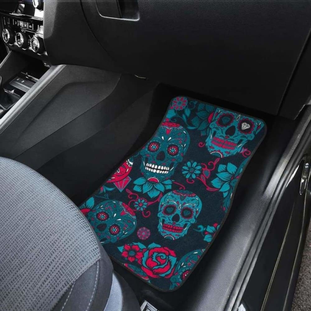 Set Of 4 Pcs Sugar Skull Car Mat 101207