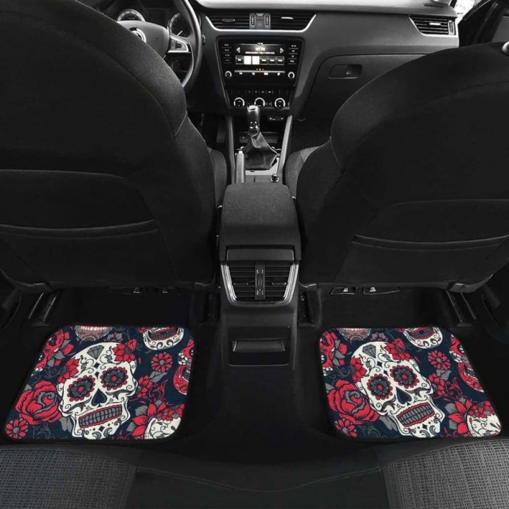 Set Of 4 Pcs Sugar Skull Car Mats 101207