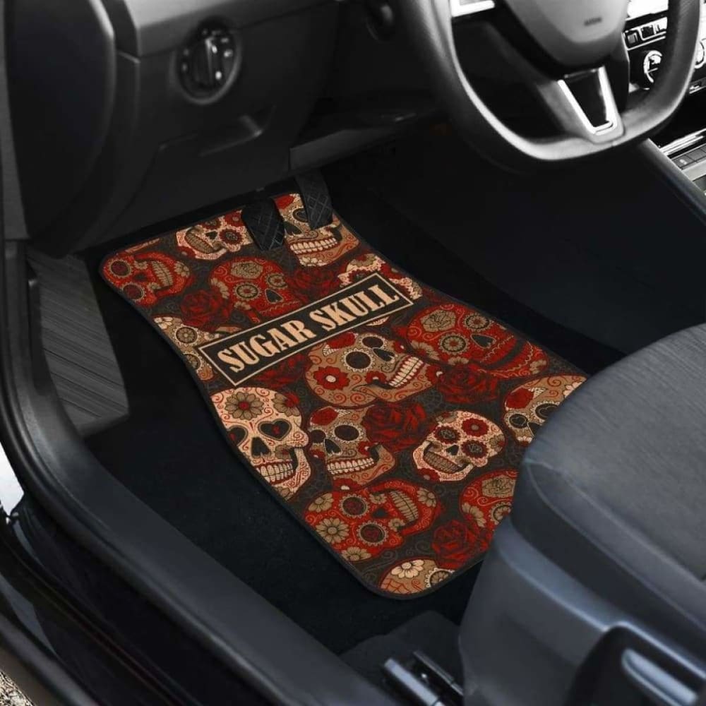 Set Of 4 Pcs Sugar Skull Car Mats 101207