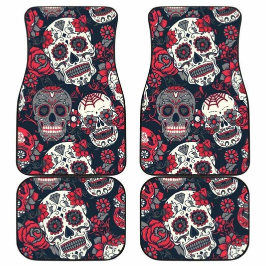 Set Of 4 Pcs Sugar Skull Car Mats 101207