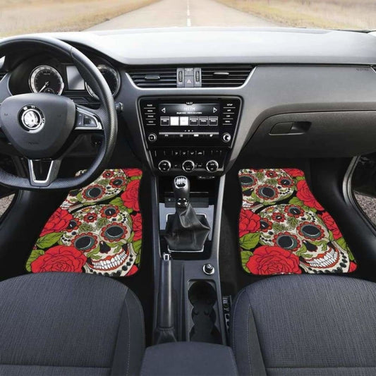 Set Of 4 Pcs Sugar Skull Car Mats 101207