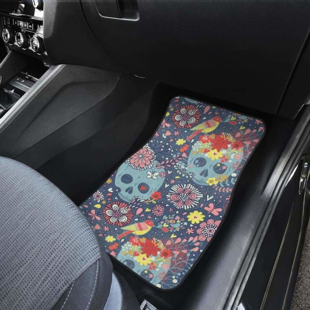 Set Of 4 Pcs Sugar Skull Car Mats 101207
