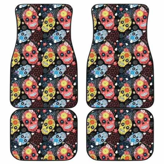 Set Of 4 Pcs Sugar Skull Car Mats 101207