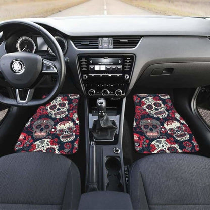 Set Of 4 Pcs Sugar Skull Car Mats 101207