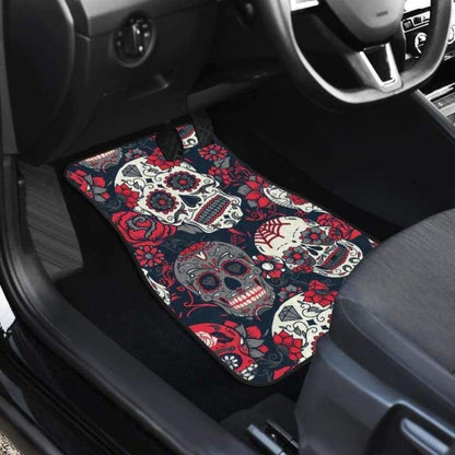 Set Of 4 Pcs Sugar Skull Car Mats 101207
