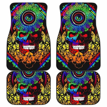 Set Of 4 Pcs Sugar Skull Car Mats 101207